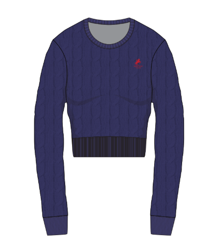 Women's Blue Cropped Sweater