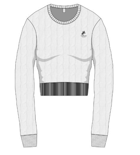 Women's White Cropped Sweater