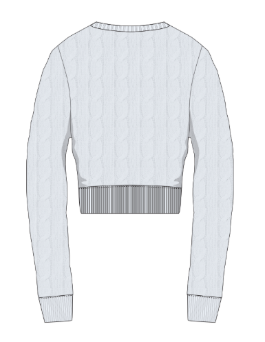 Women's White Cropped Sweater